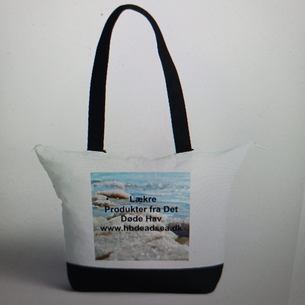 Stor mulepose i bomuld med lynlås